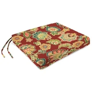 19" x 17" Crimson Paisley Outdoor Seat Cushion with Ties - 19" W x 17" L x 2" H