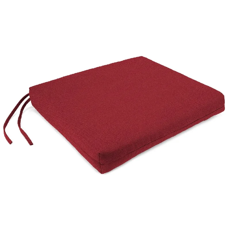 19" x 17" Crimson Solid Outdoor Seat Cushion with Ties - 19" W x 17" L x 2" H