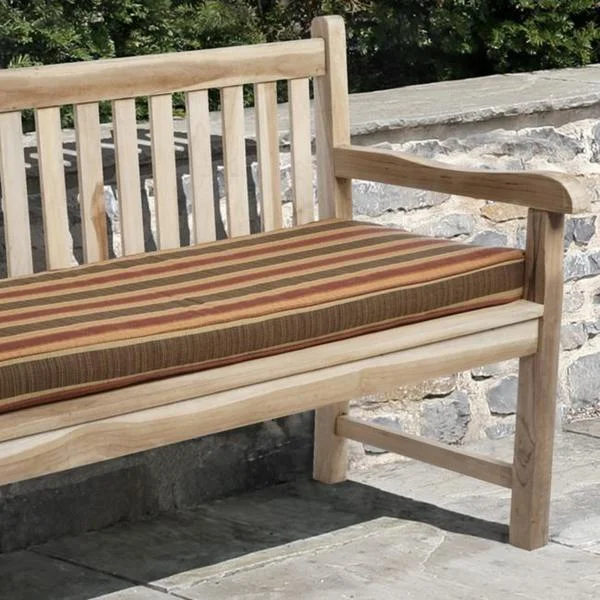 Clara Indoor/ Outdoor Autumn Stripe Bench Cushion Made with Sunbrella