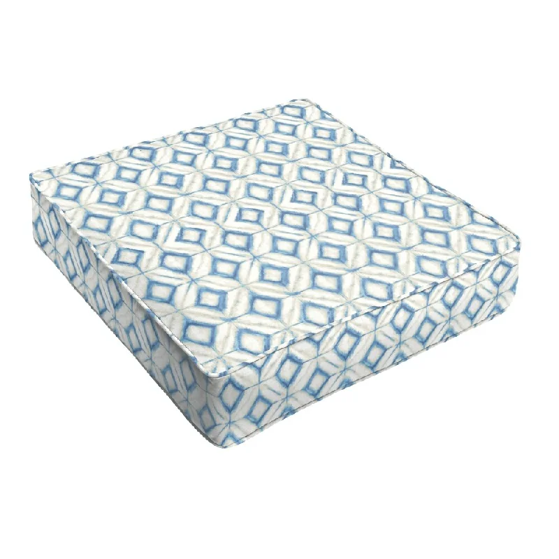 Humble + Haute Blue Diamond Tile Corded Indoor/ Outdoor Cushion