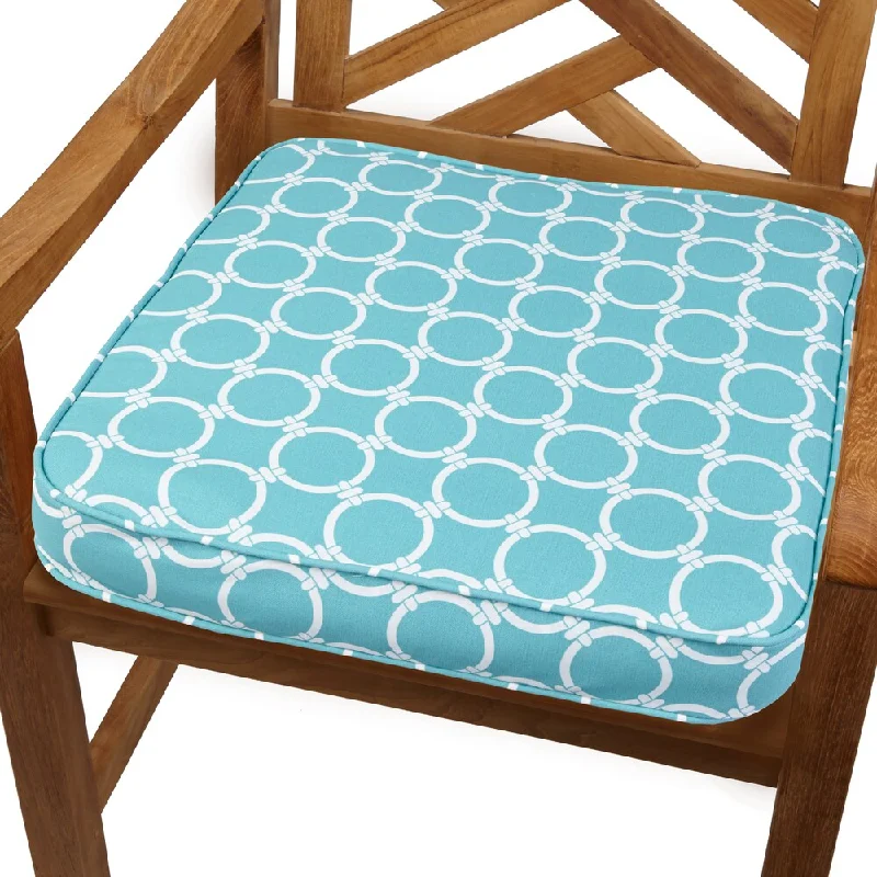 Linked Aqua 19-inch Indoor/ Outdoor Corded Chair Cushion