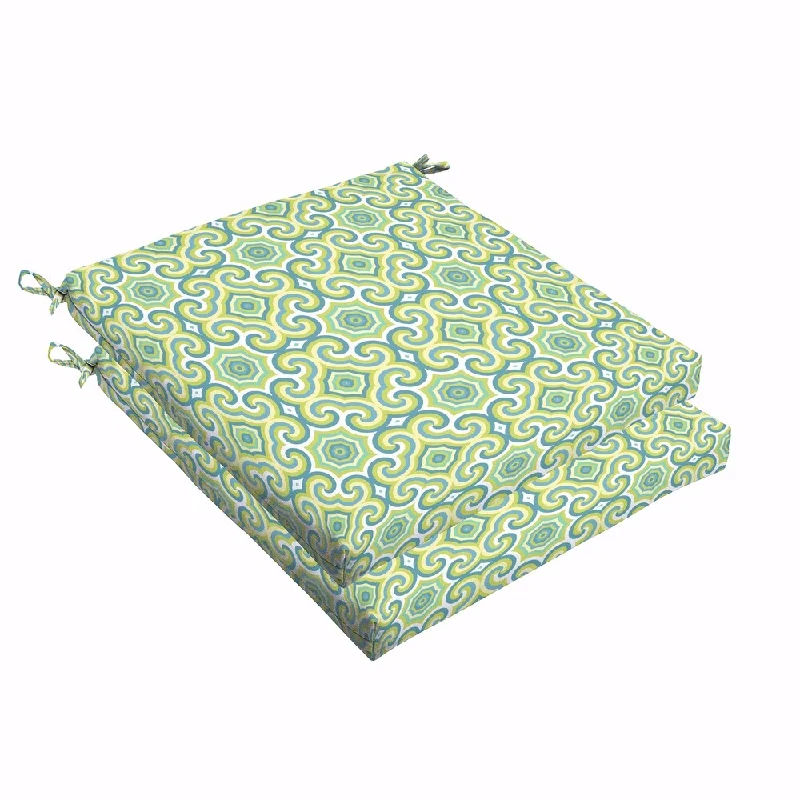 Oliver Lime Green/ Aqua Indoor/ Outdoor Bristol Chair Cushion Set