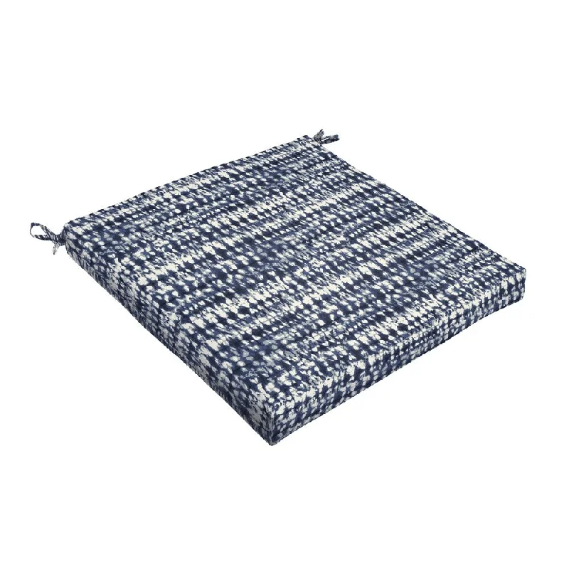 Porter Indigo and Navy Graphic Indoor/ Outdoor Square Chair Cushion