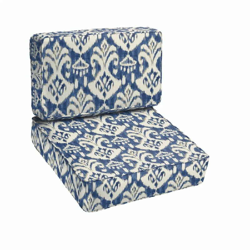 Rainford II Indigo/ Cream Indoor/ Outdoor Corded Chair Cushion Set