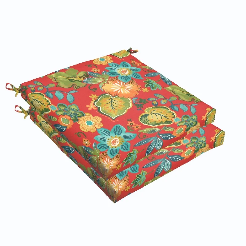 Red Tropical 19 x 2.5-inch Chair Cushion - Bristol (Set of 2)