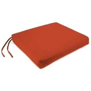 Sunbrella 19" x 17" Red Solid Outdoor Seat Cushion with Ties - 19" W x 17" L x 2" H