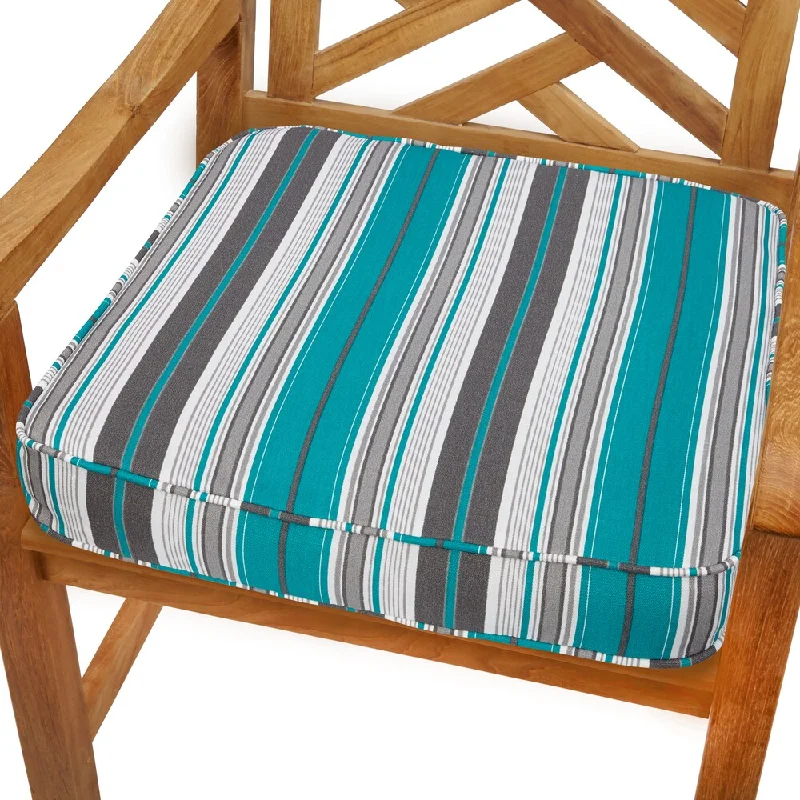 Tropic Stripe 20-inch Indoor/ Outdoor Corded Chair Cushion