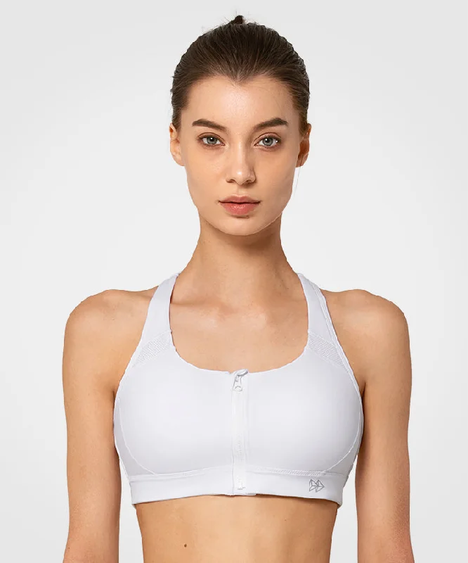 Enfold Zip Front Padded Running Bra | Women's High Support Sports Bra