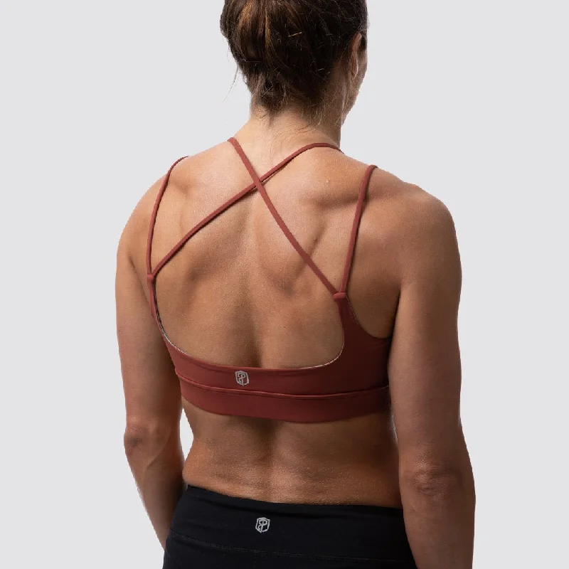 Exhale Sports Bra (Brick Red)