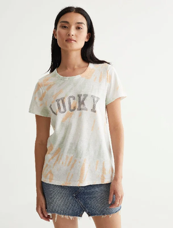 Lucky Brand Womens Lucky Font Classic Tee