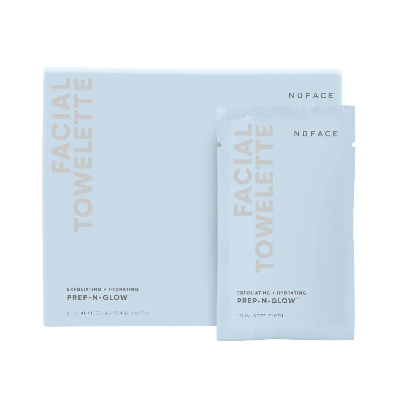 Nuface Prep-N-Glow Cleanse+Exfoliation Cloths - 20-pack