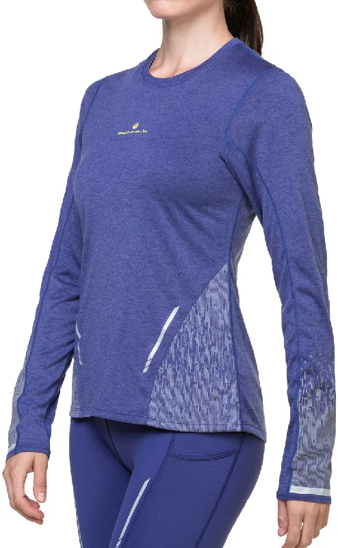 Ronhill Tech Reflect Long Sleeve Womens Running Top - Blue