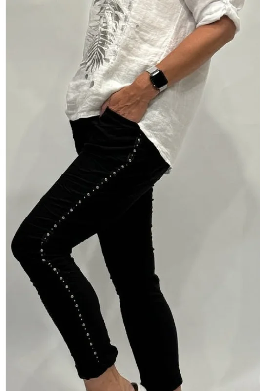 La Strada Stretch Studded Jogger Pant