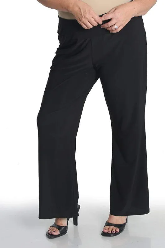 Vikki Vi Jersey Black Bootcut Pull on Pant