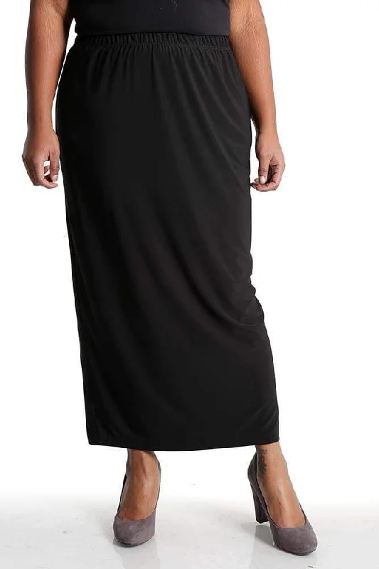 Vikki Vi Jersey Black Straight Maxi Skirt