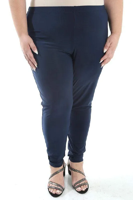 Vikki Vi Jersey Navy Slim Leg Pant