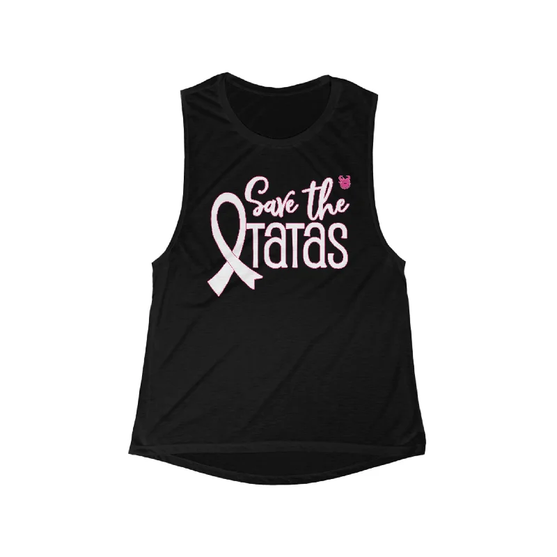 Women's Flowy Scoop Muscle Tank - Save the TaTas